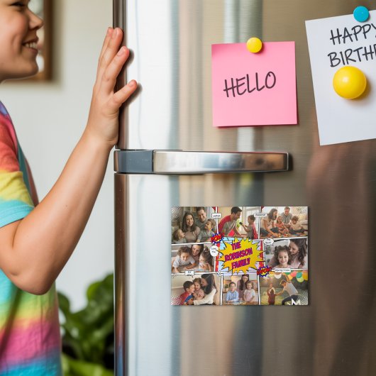 おもしろいファミリーフォト漫画独自の作成よくはしゃぐ マグネット