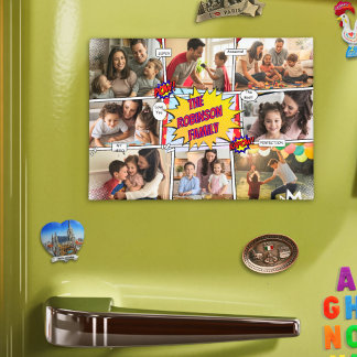 おもしろいファミリーフォト漫画独自の作成よくはしゃぐ マグネット