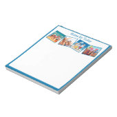 おもしろいファミリー写真青いノート ノートパッド (回転)