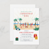 おもしろいファミリー夏パーティー 招待状 (正面/裏面)