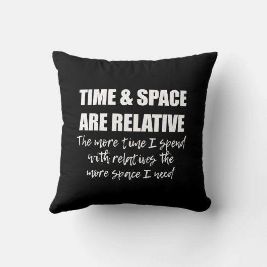 おもしろいファミリー引用文白黒タイポグラフィ クッション (裏面)