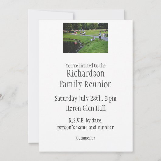 おもしろいファミリー懇親会カスタムファミリーフォト 招待状 (裏面)