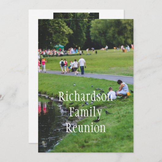 おもしろいファミリー懇親会カスタムファミリーフォト 招待状 (正面/裏面)