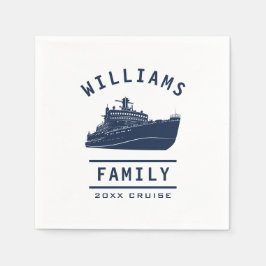 おもしろいファミリー懇親会サマーバケーションシークルーズシップ スタンダードカクテルナプキン