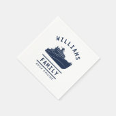 おもしろいファミリー懇親会サマーバケーションシークルーズシップ スタンダードカクテルナプキン (角)