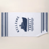 おもしろいファミリー懇親会サマーバケーションシークルーズシップ ビーチタオル (正面)