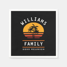 おもしろいファミリー懇親会サマーバケーショントロピカルビーチ スタンダードカクテルナプキン
