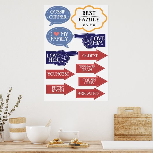 おもしろいファミリー懇親会フォトブース小道具キットポスター ポスター (キッチン)