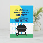 おもしろいファミリー懇親会BBQパーティの招待状テンプレート 招待状 (スタンド正面)