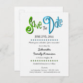 おもしろいファミリ懇親会またはパーティー保存日付 案内ポストカード (正面/裏面)