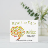 おもしろいファミリ懇親会日付を保存Apple Tree 案内ポストカード (スタンド正面)