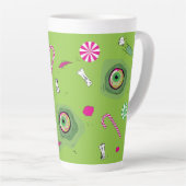 おもしろいファンキーの甘い死とキャンディ! カフェラテマグ (右アングル)