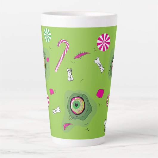 おもしろいファンキーの甘い死とキャンディ! カフェラテマグ (正面)