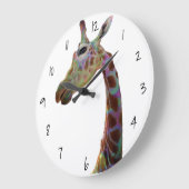 おもしろいファンキーカラフルキリンのアクリル壁時計 ラージ壁時計 (傾斜)