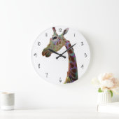 おもしろいファンキーカラフルキリンのアクリル壁時計 ラージ壁時計 (ホーム)