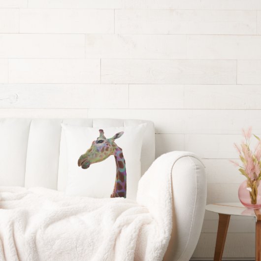 おもしろいファンキーカラフルキリン装飾用クッション クッション (ソファ)