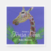 おもしろいファンキーカラフルキリン赤ちゃんシャワー紙Pla スタンダードランチョンナプキン (正面)