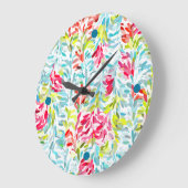 おもしろいファンキーサマーカラー絵を描（ばちゃばちゃ）跳ねるアート ラージ壁時計 (傾斜)
