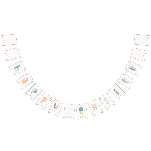 おもしろいファンキータイポグラフィハッピーイースター バンティングフラッグ (全)