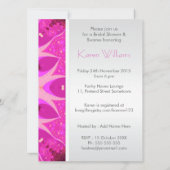 おもしろいファンキーピンクシックブライダルシャワー 招待状 (裏面)