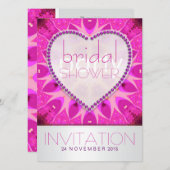 おもしろいファンキーピンクシックブライダルシャワー 招待状 (正面/裏面)