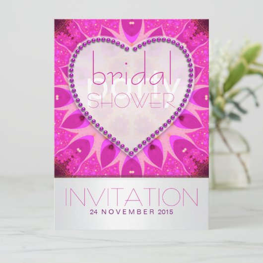 おもしろいファンキーピンクシックブライダルシャワー 招待状 (スタンド正面)