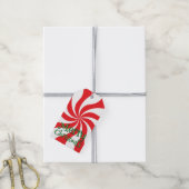 おもしろいファンキーレトロペパーミントキャンディスワール ギフトタグ (より糸付き)