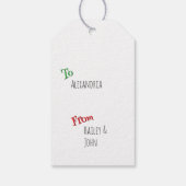 おもしろいファンキーレトロペパーミントキャンディスワール ギフトタグ (裏面)