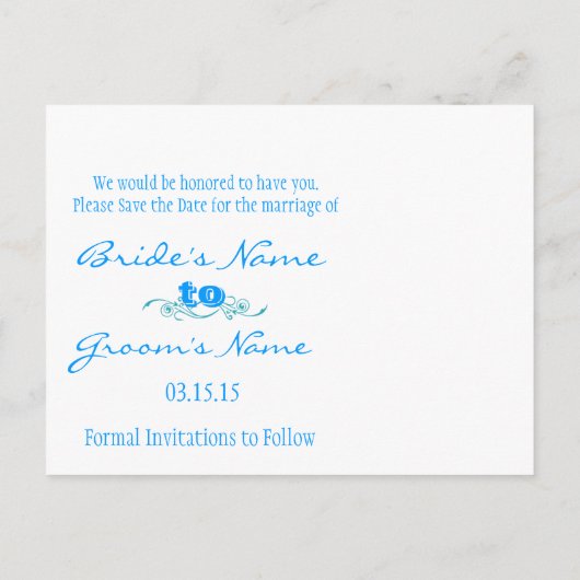 おもしろいファンキー写真と日付を保存する 案内ポストカード (裏面)