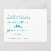 おもしろいファンキー写真と日付を保存する 案内ポストカード (裏面)