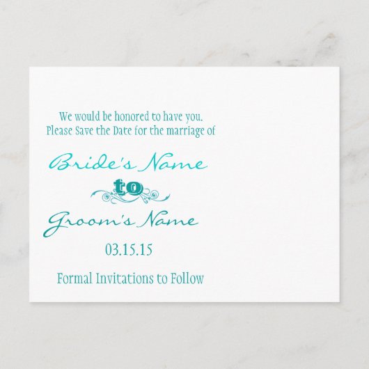 おもしろいファンキー写真と日付を保存する 案内ポストカード (裏面)