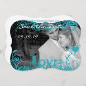 おもしろいファンキー写真の結婚式の日付の保存 セーブザデート (正面/裏面)