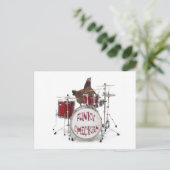 おもしろいファンキー鶏はがき ポストカード (スタンド正面)