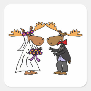 おもしろいファンキーMooseの結婚マンガアート スクエアシール