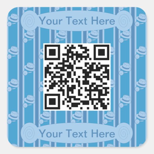 おもしろいファンシーおよび刑事QRコード スクエアシール (正面)