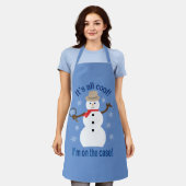 おもしろいファンシーで全てのクール雪だるま刑事 エプロン (着用した状態)