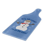 おもしろいファンシーで全てのクール雪だるま刑事 カッティングボード (角)
