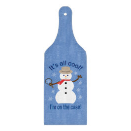 おもしろいファンシーで全てのクール雪だるま刑事 カッティングボード