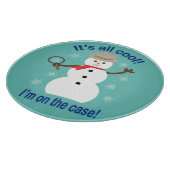 おもしろいファンシーで全てのクール雪だるま刑事 カッティングボード (角)