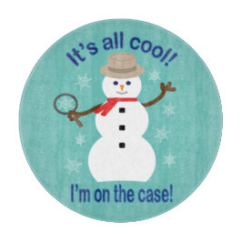 おもしろいファンシーで全てのクール雪だるま刑事 カッティングボード