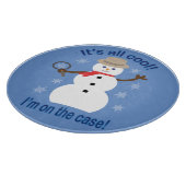 おもしろいファンシーで全てのクール雪だるま刑事 カッティングボード (角)