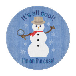 おもしろいファンシーで全てのクール雪だるま刑事 カッティングボード