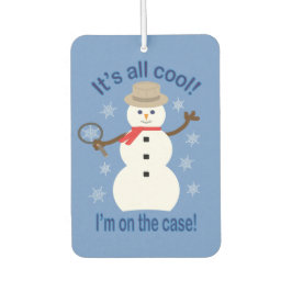 おもしろいファンシーで全てのクール雪だるま刑事 カーエアーフレッシュナー