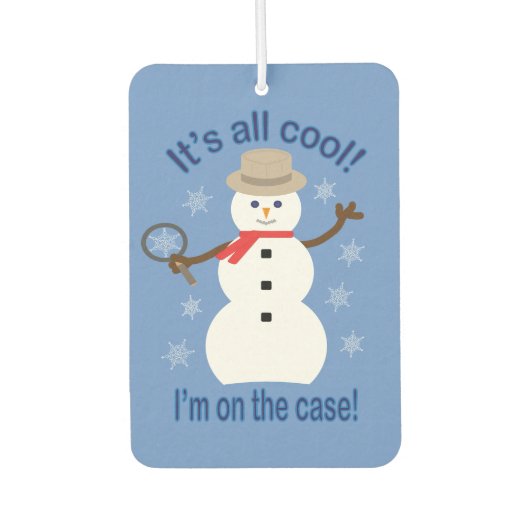 おもしろいファンシーで全てのクール雪だるま刑事 カーエアーフレッシュナー (正面)