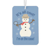 おもしろいファンシーで全てのクール雪だるま刑事 カーエアーフレッシュナー (裏面)