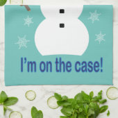 おもしろいファンシーで全てのクール雪だるま刑事 キッチンタオル (折り畳み)