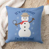 おもしろいファンシーで全てのクール雪だるま刑事 クッション (ブランケット)