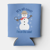 おもしろいファンシーで全てのクール雪だるま刑事 缶クーラー (正面)