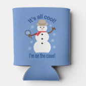 おもしろいファンシーで全てのクール雪だるま刑事 缶クーラー (裏面)