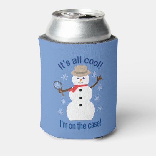 おもしろいファンシーで全てのクール雪だるま刑事 缶クーラー (缶裏面)